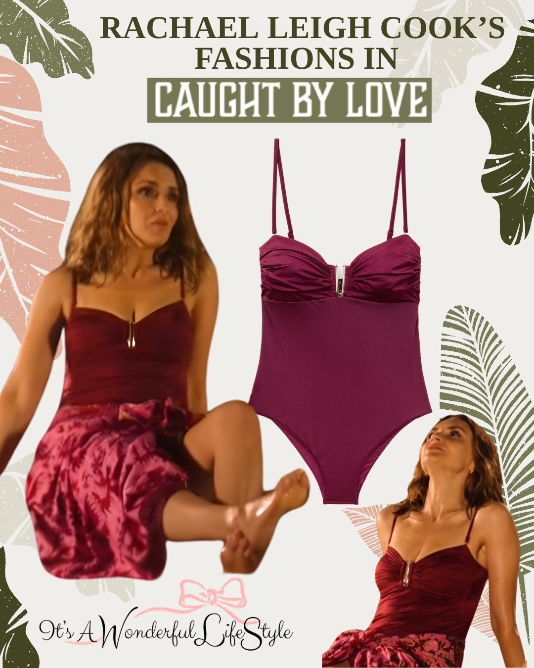 Get Rachael’s one-piece swimsuit seen in “Caught by Love.” I even chatted with one of the costume designers, who shared that the sarong came from her private collection and was purchased at a local market in Indonesia.



#LTKTravel #LTKSaleAlert