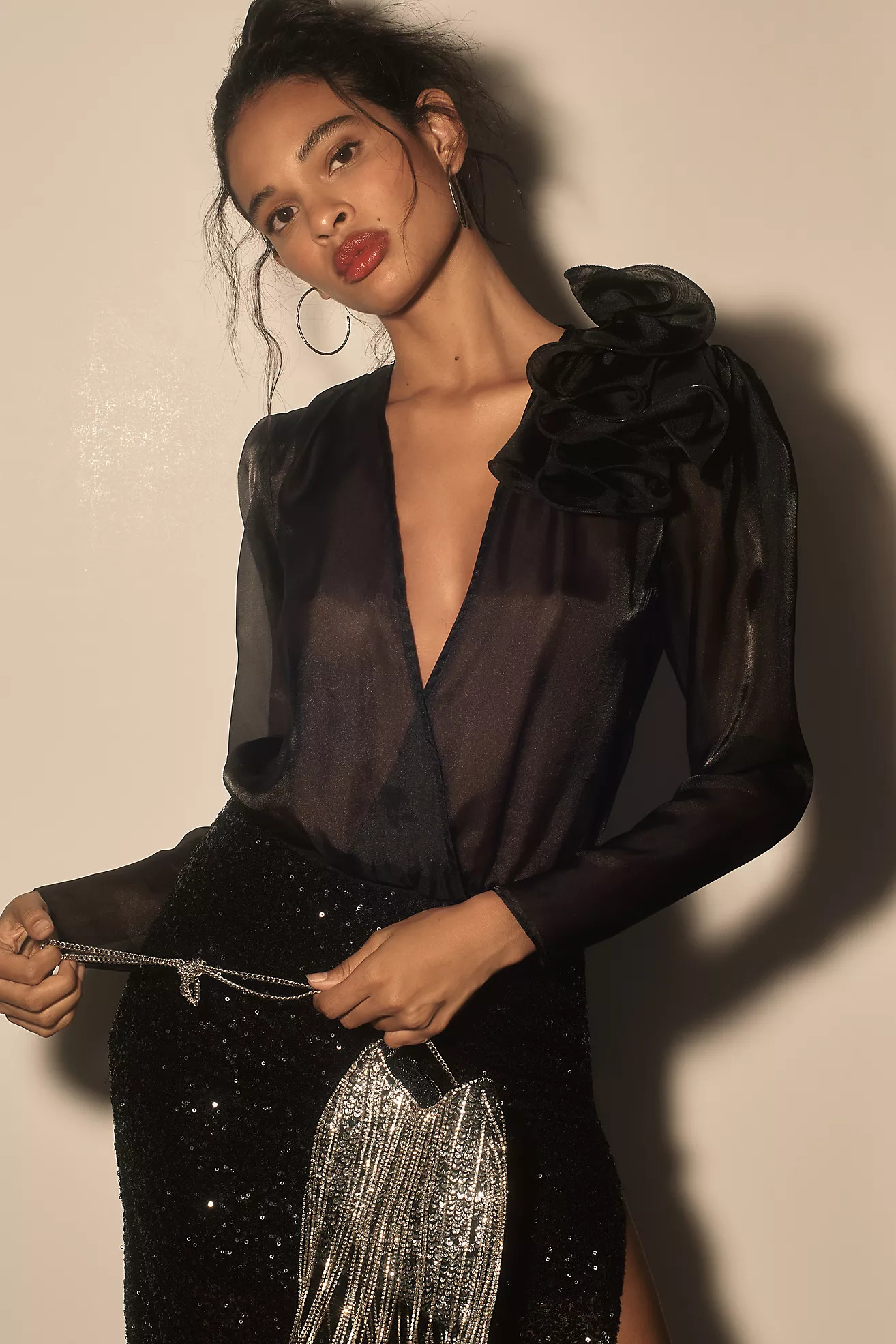 Bardot Galia Organza Bodysuit | Anthropologie (US)