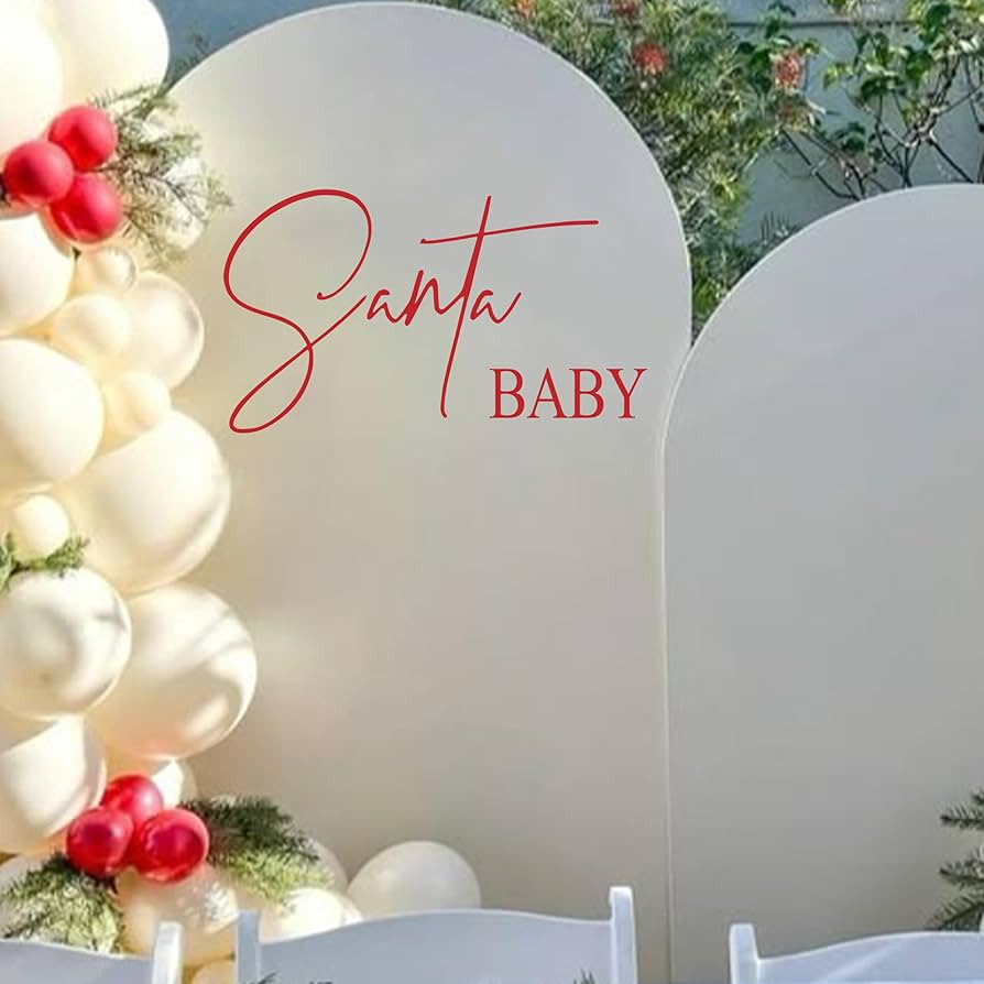Upfirst Santa Baby Decal - Christmas Themed Baby Shower Party Decor Decal,Santa Sign Party Balloo... | Amazon (US)