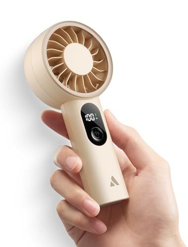 Aecooly Mighty Portable Fan, Powerful Handheld Fan, USB Rechargeable [10H Max Cooling Time], Mini Personal Battery Powered, Pocket for Travel, Summer, Gifts for Women, Girls -Beige | Amazon (US)