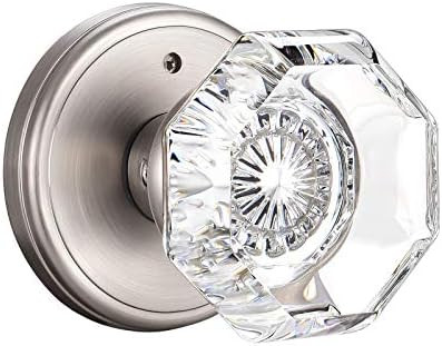 Crystal Glass Door Knobs Interior, Modern Bathroom Bedroom Door Knobs with Lock Privacy Function,... | Amazon (US)