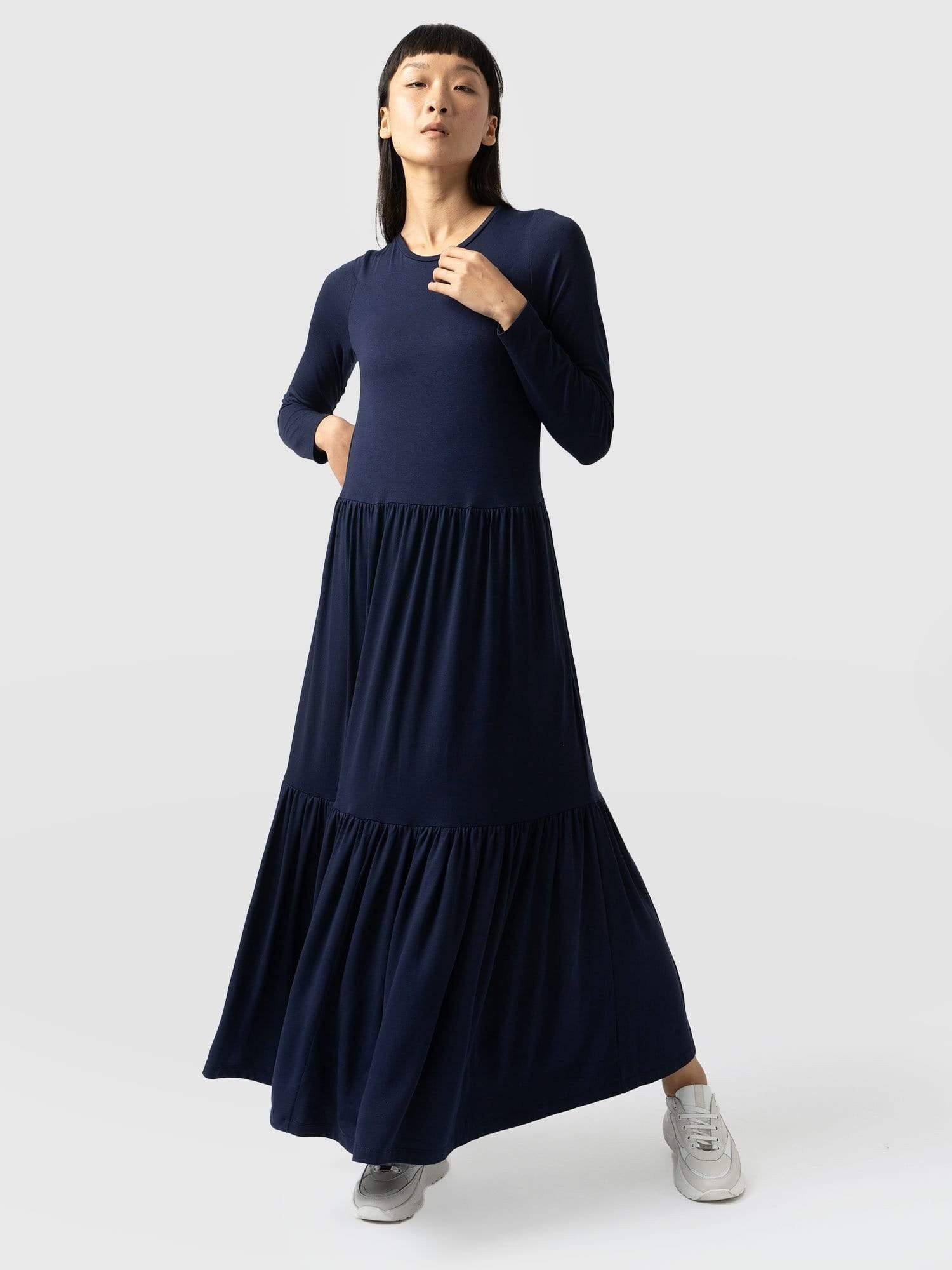 Greenwich Dress Long Sleeve - Navy | Saint + Sofia (Global)