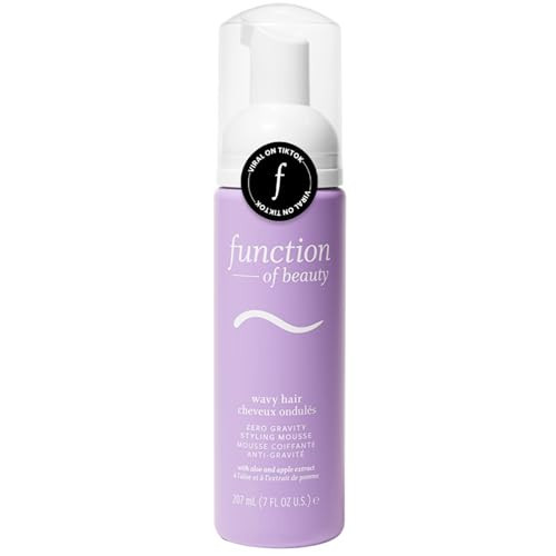 FUNCTION OF BEAUTY Zero Gravity Styling Mousse, 7 oz – Adds Volume + Defines Natural Waves, Frizz Control + Flexible Hold, Lightweight Feel, No Crunch or Stiffness, Heat Protection Up to 450°F | Amazon (US)