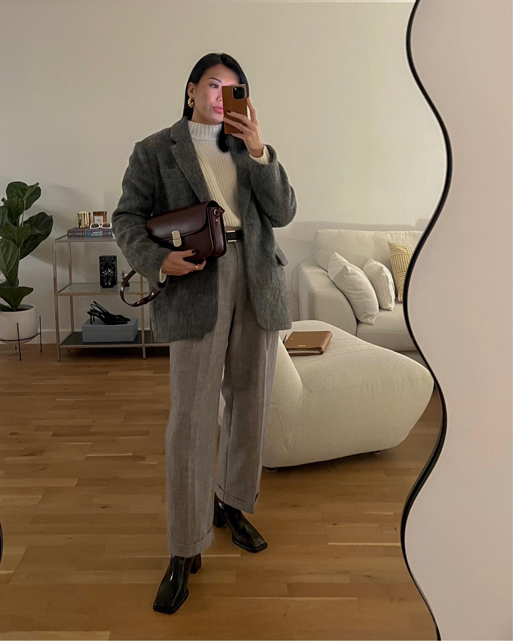 In my grey era 

Capsule wardrobe, winter fashion, winter ootd, blazer style, winter outfit, style inspo, minimalistic, aesthetic ootd, monochromatic look, neutral look, effortless chic, Parisian style, knee high boots, boots style inspo, blazer fashion inspo, wool blazer, wool coat, simple outfits, Pinterest style, outfit ideas, outfit inspo, burgundy bag, Sezane bag, chunky knit, neutral fashion, micro influencers, elegant chic

#LTKSeasonal #LTKstyletip #LTKGiftGuide