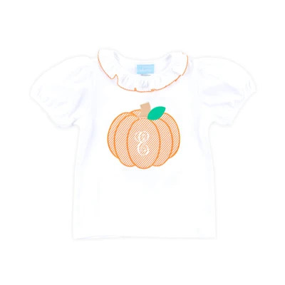 Pumpkin White Ruffle Top | Classic Whimsy
