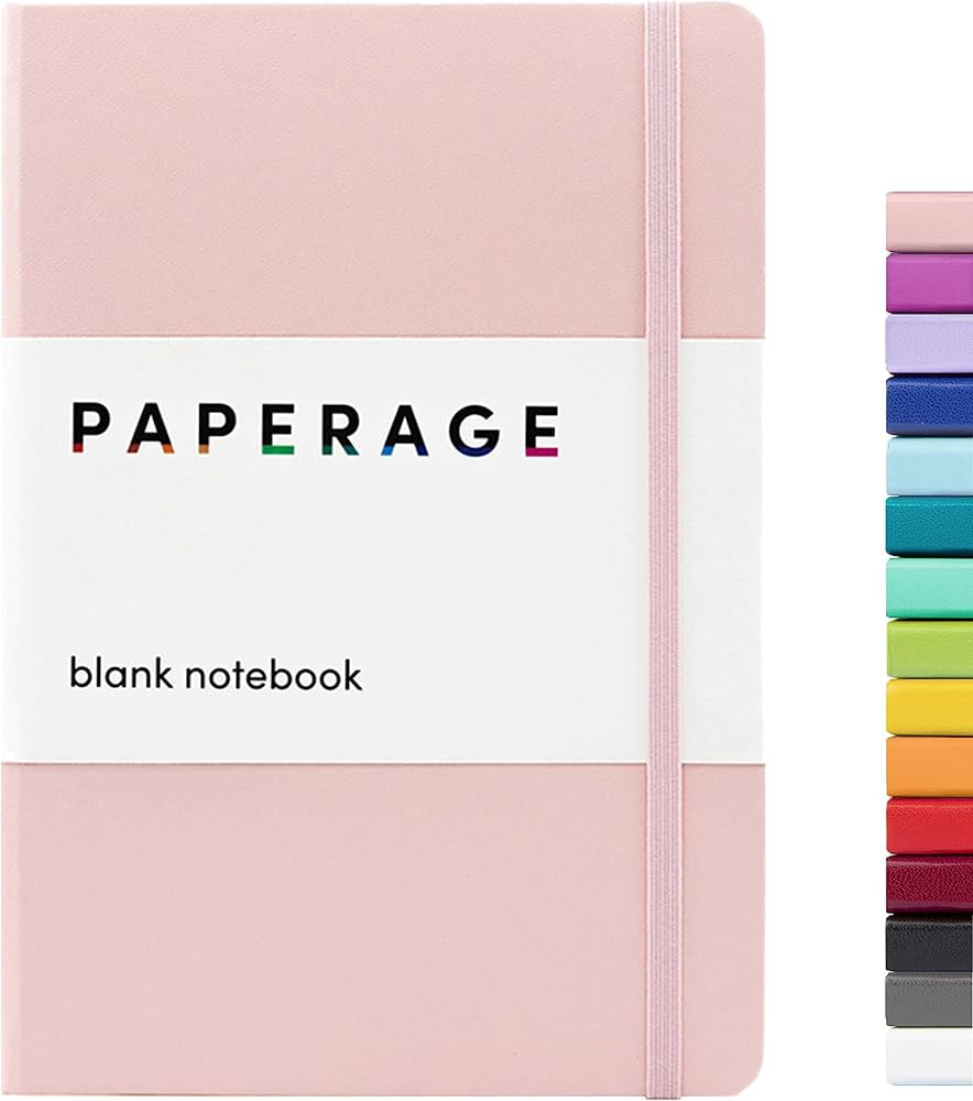 PAPERAGE Blank Journal Notebook, (Blush), 160 Pages, Medium 5.7 inches x 8 inches - 100 GSM Thick... | Amazon (US)