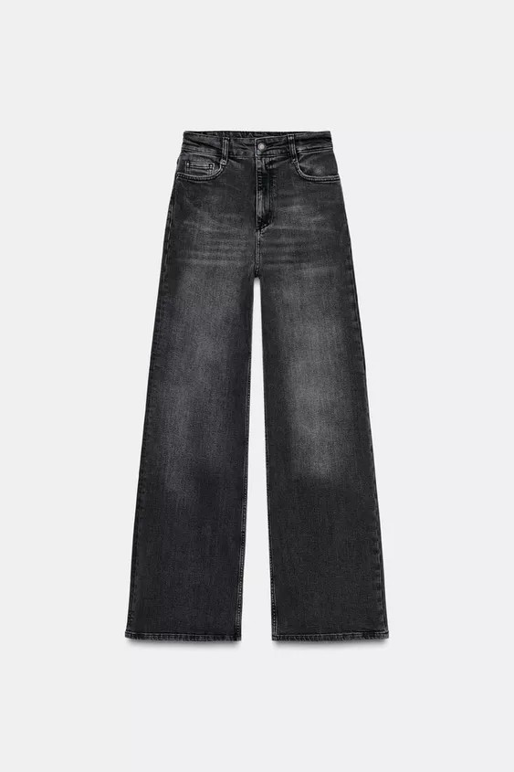 ZW COLLECTION WIDE-LEG HIGH-WAIST JEANS | Zara UK