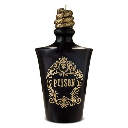 Poison Bottle Candle, Black, 7", Halloween by Way To Celebrate | Walmart (US)