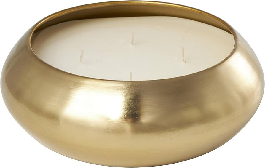 Deco 79 Metal Decorative Candle Jasmine Scented Wide Dome Shaped 60 oz 4 Wick Aromatherapy Candle... | Amazon (US)