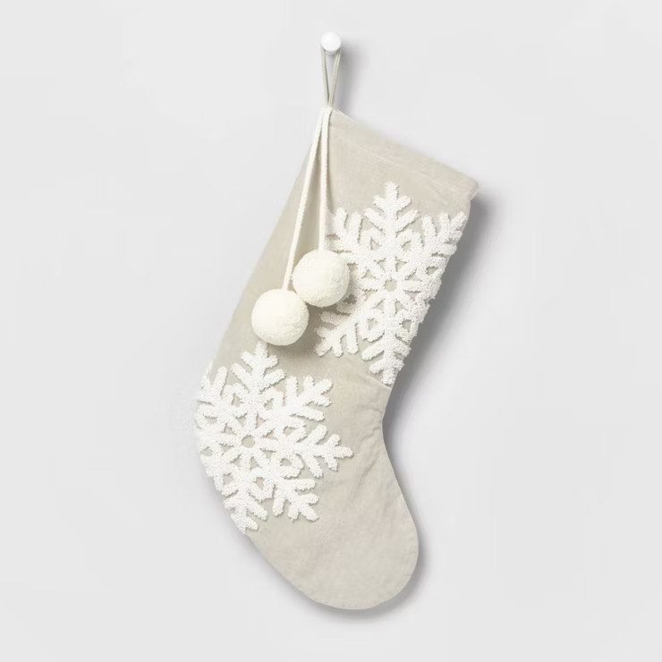 20" Velvet Christmas Stocking with Snowflakes - Wondershop™ | Target