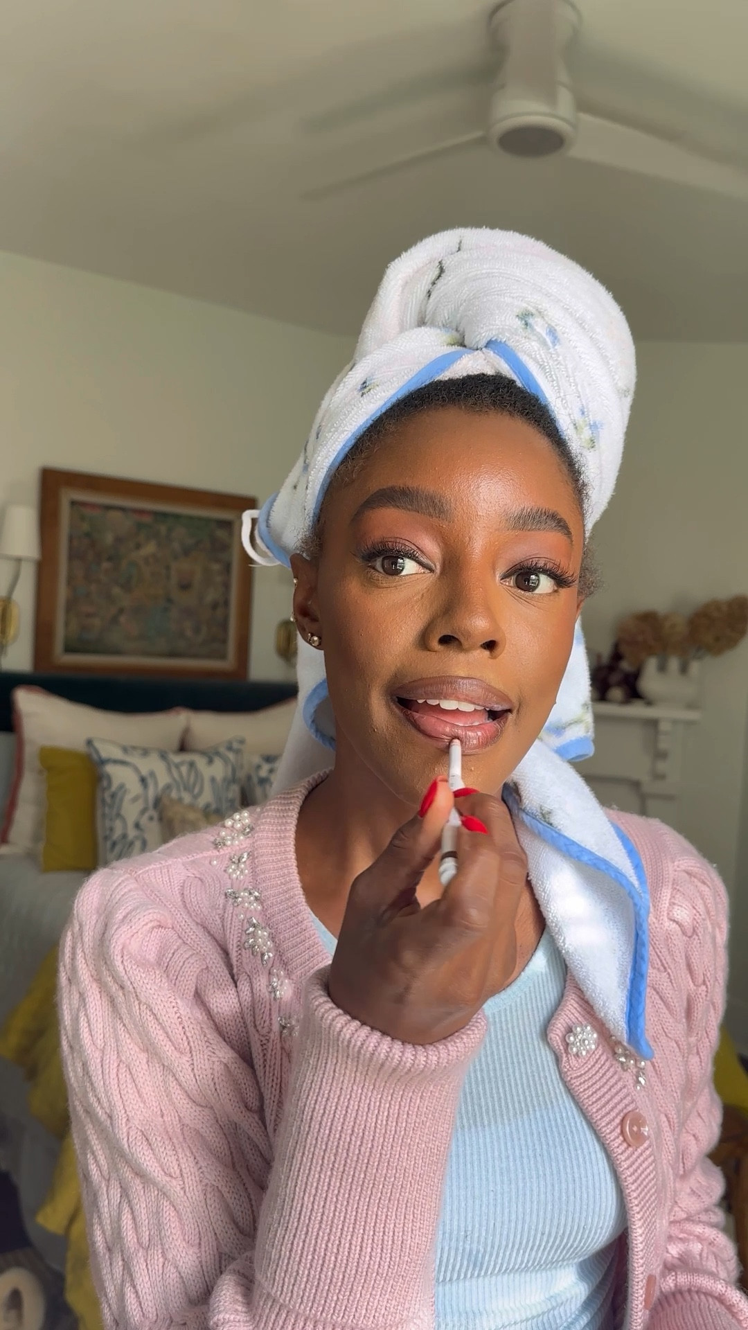 - Too faced liner shade: ‘espresso shot’
- Armani lipstick shade: ‘106’
- too faced gloss shade: ‘soulmate'