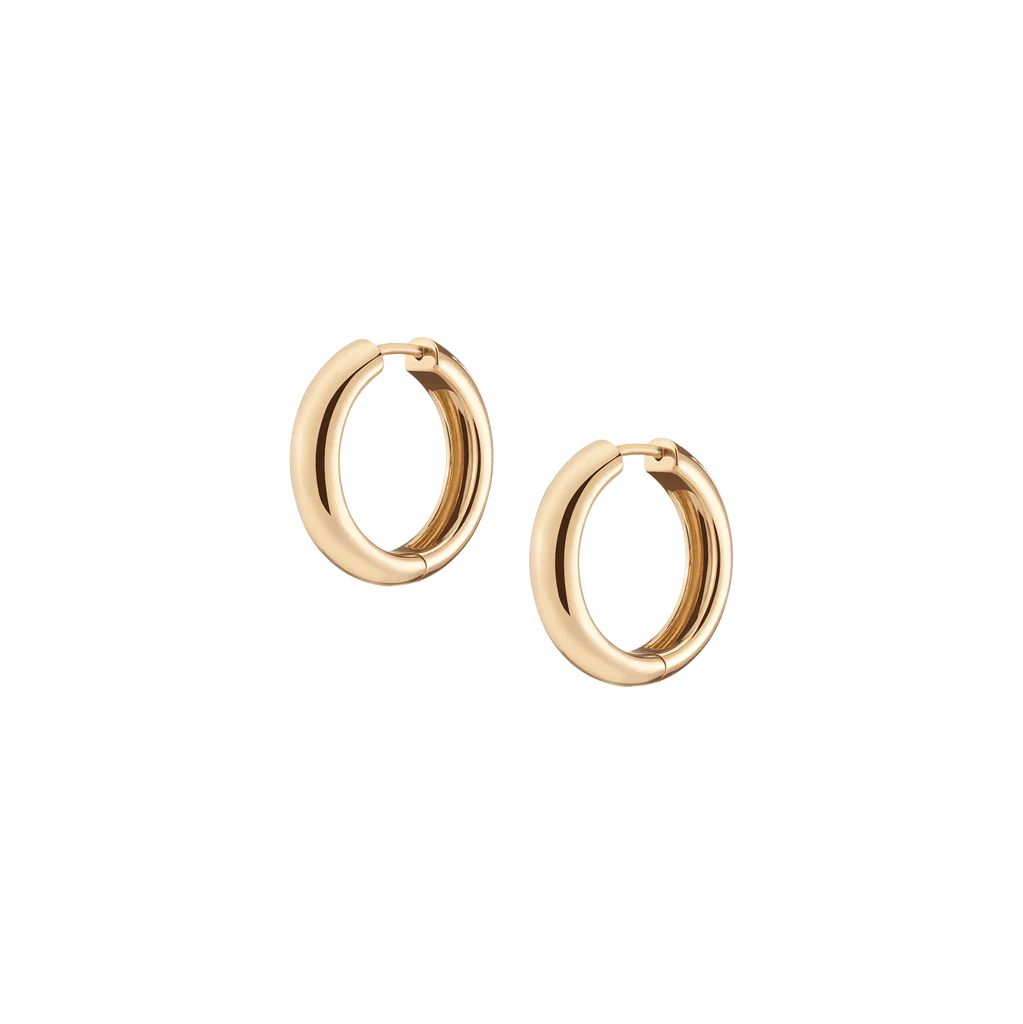 Medium Gold Chunky Hinged Hoop Earrings | AUrate New York