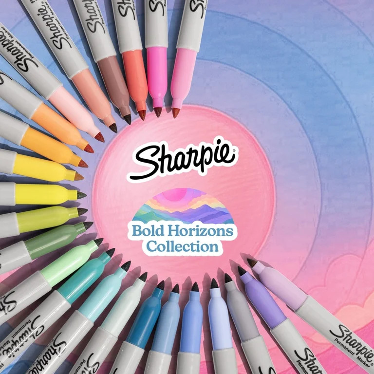 Sharpie Permanent Markers Bold Horizons Collection Sorbet Skies Assortment Fine Tip 12 Count | Walmart (US)