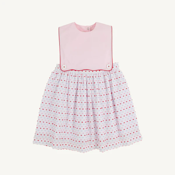 Brady Button-In - Dogwood Dot with Palm Beach Pink | The Beaufort Bonnet Company