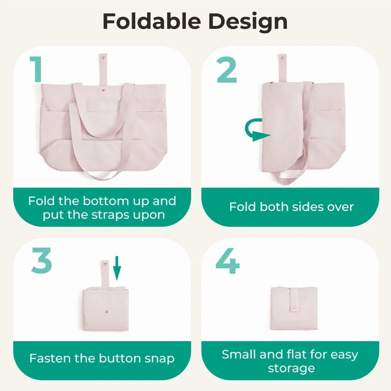 BAGSMART Foldable Tote Bag for Women, Laptop Tote Bag Top Handle Handbag for Travel, Work, Beach,... | Walmart (US)