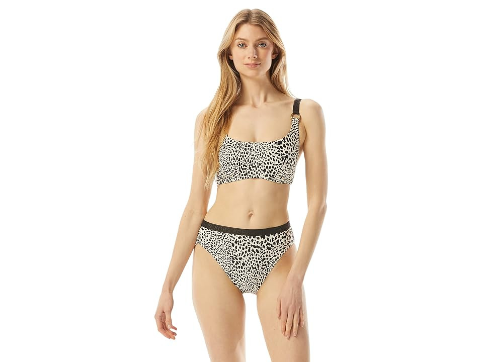 MICHAEL Michael Kors Abstract Animal Logo Ring Bikini Top (Bone) Women's Swimwear | Zappos