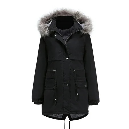 Women s Winter Coat Warm Parka Jacket Thicken Trench Coat With Removable Hood Thicken Parkas Long Co | Walmart (US)