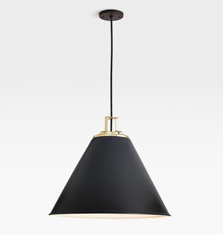 Butte 24" Cone Aged Brass Pendant | Rejuvenation