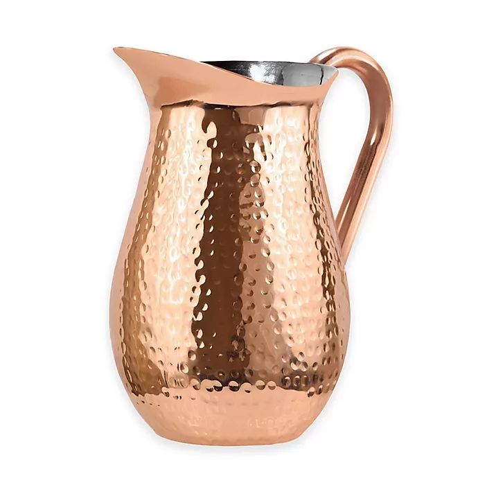 Oggi™ Hammered Stainless Steel Copper Plated Pitcher | Bed Bath & Beyond