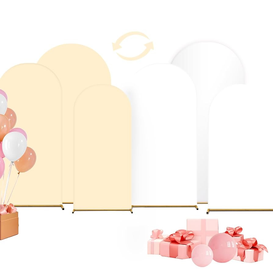 Set of 3 Double Color Wedding Arch Stand Covers - Spandex Fitted for Birthday Party, Baby Shower ... | Amazon (US)