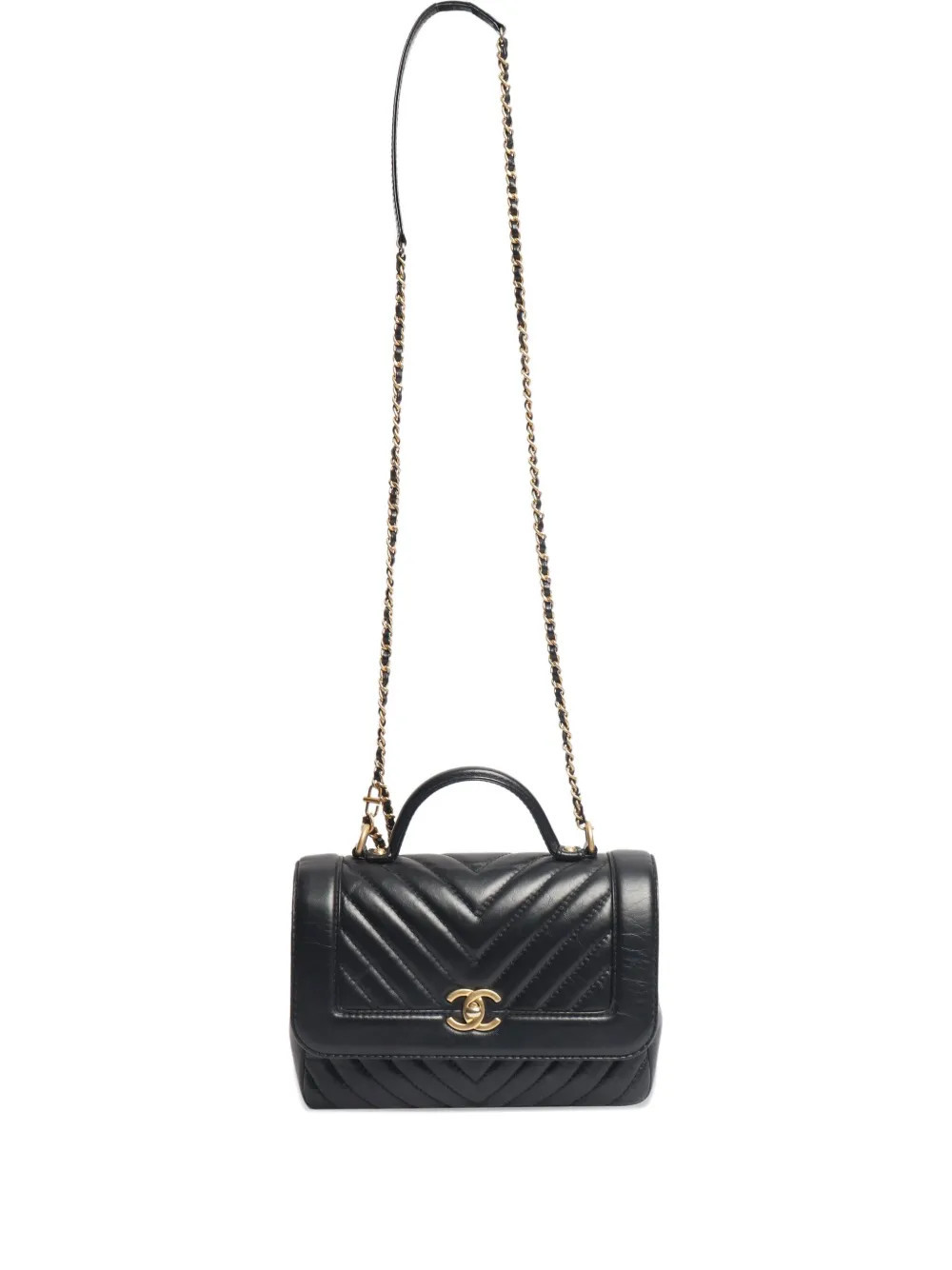 CHANEL Pre-Owned 2027 Timeless chevron-quilted top-handle tote bag - Black | Farfetch Global