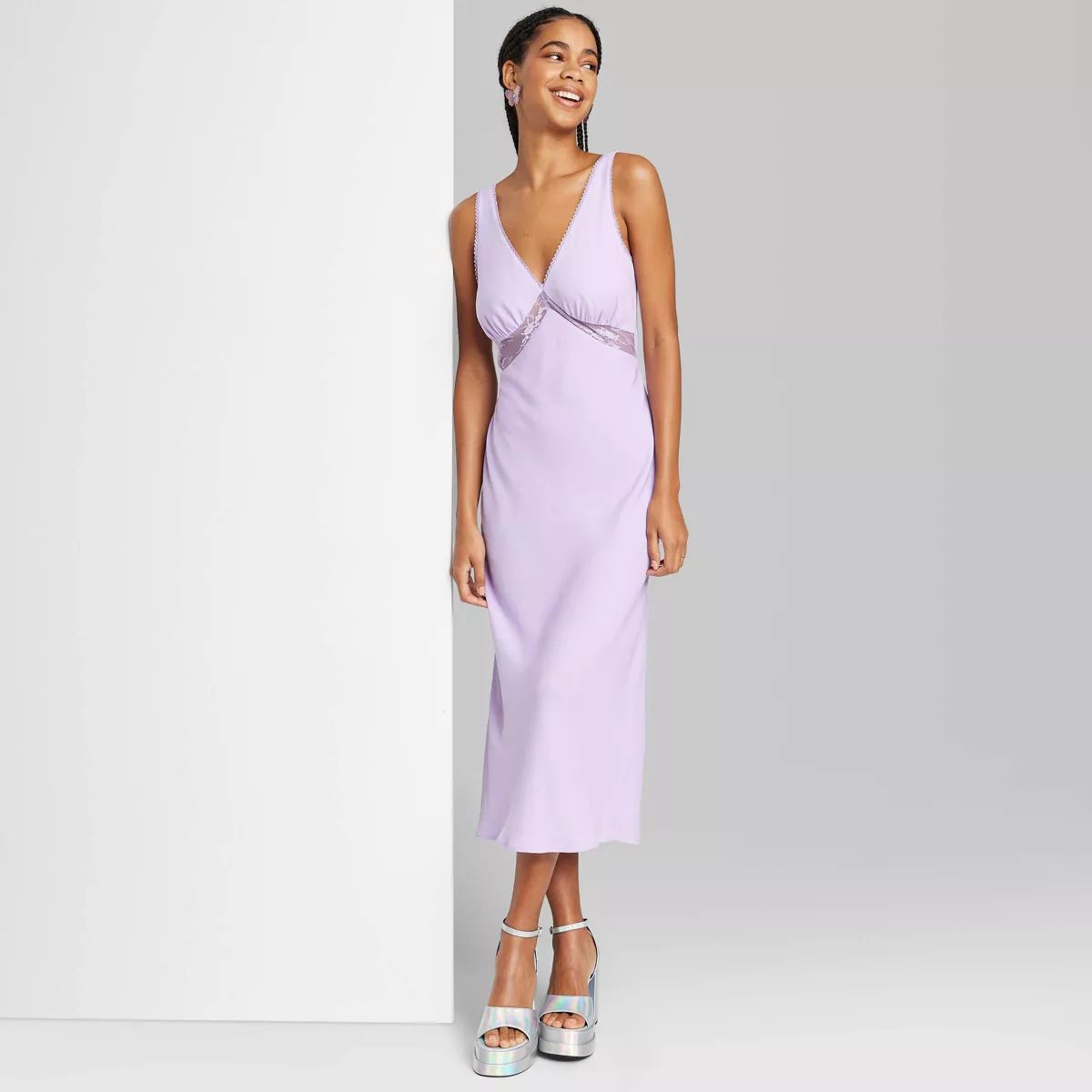 Women's Lace Detail Slip Midi Dress - Wild Fable™ | Target
