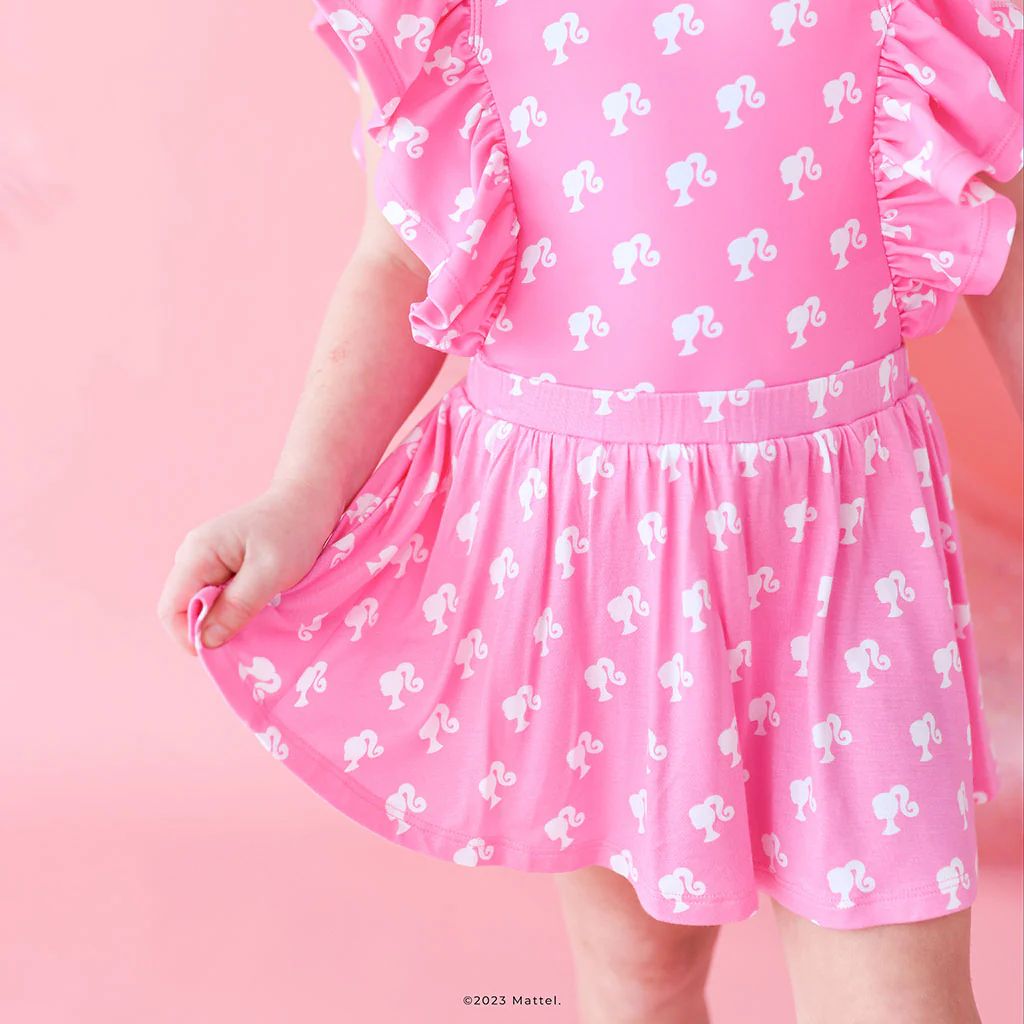 Pink Toddler Girl Skort | Barbie™ x Posh Peanut® | Posh Peanut