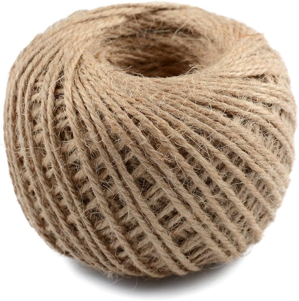 328 Feet Natural Jute Twine 3 Ply Gift Wrapping String DIY Rope Garden Twine Cord for Arts Crafts... | Amazon (US)