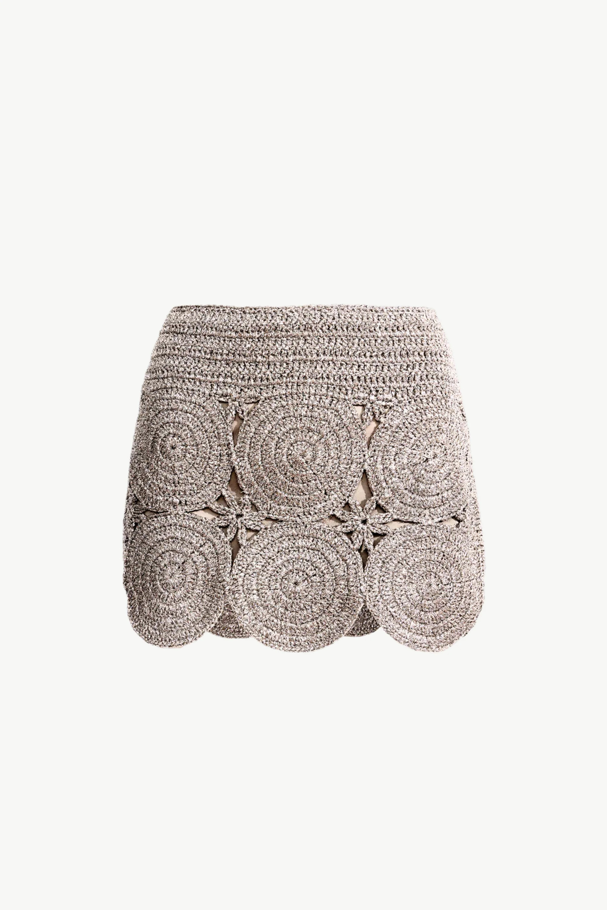 Beep Beep Mini Skirt in Satellite Silver | SIMONMILLER | Simon Miller