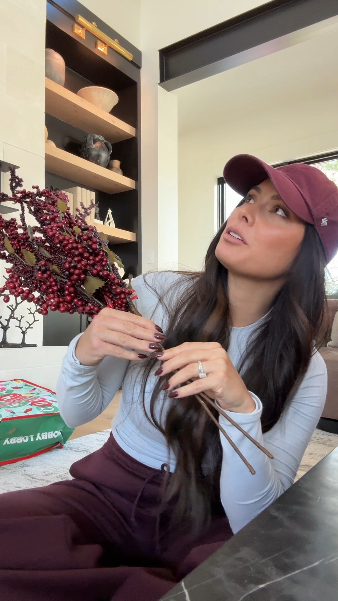 It was so hard to find true burgundy ornaments and stems! I had the best luck with burgundy stems at Hobby Lobby. Found some cute ornaments at Walmart. Linking some exact items and similar options as well.

#LTKHoliday #LTKHome #LTKStyleTip