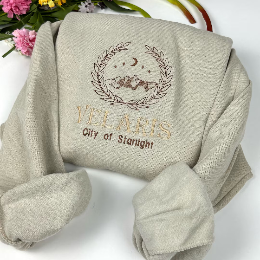 Embroidered Velaris Sweatshirt - Embroidered Crewneck Sweatshirt - City of Starlight | Etsy (US)