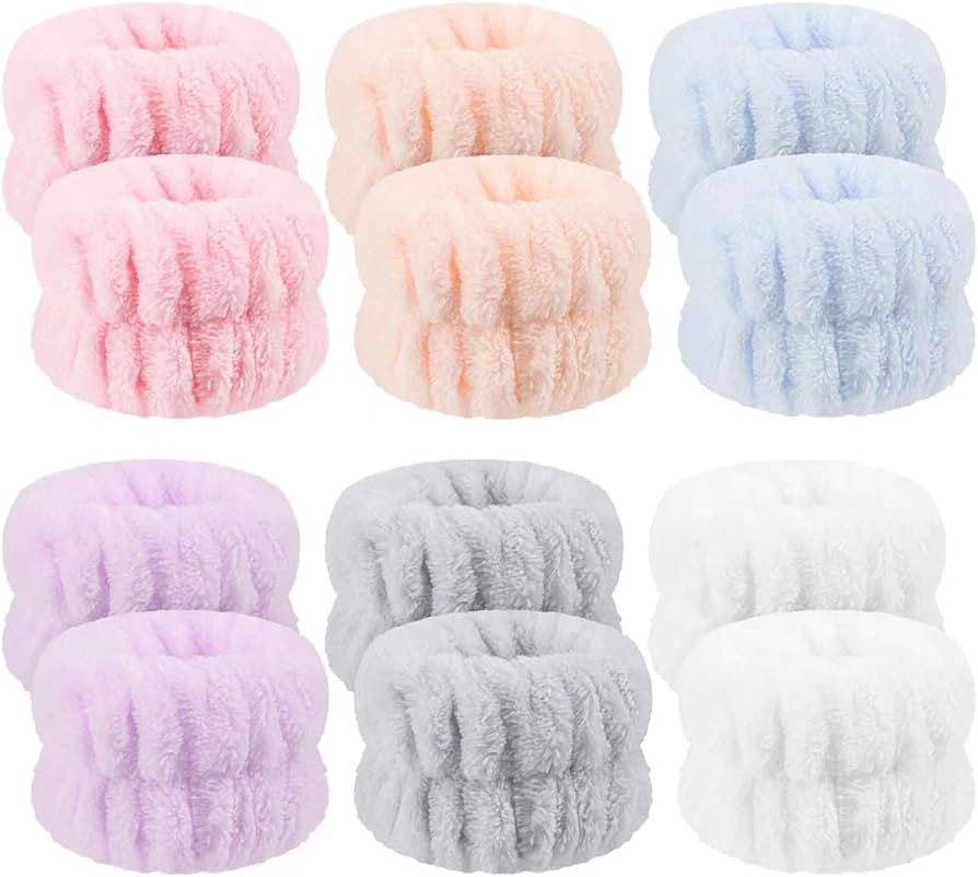 12Pcs Wrist Washband Set, Anmieciu Face Washing Wristbands, Microfiber Wrist Spa Wash Washband, W... | Amazon (US)