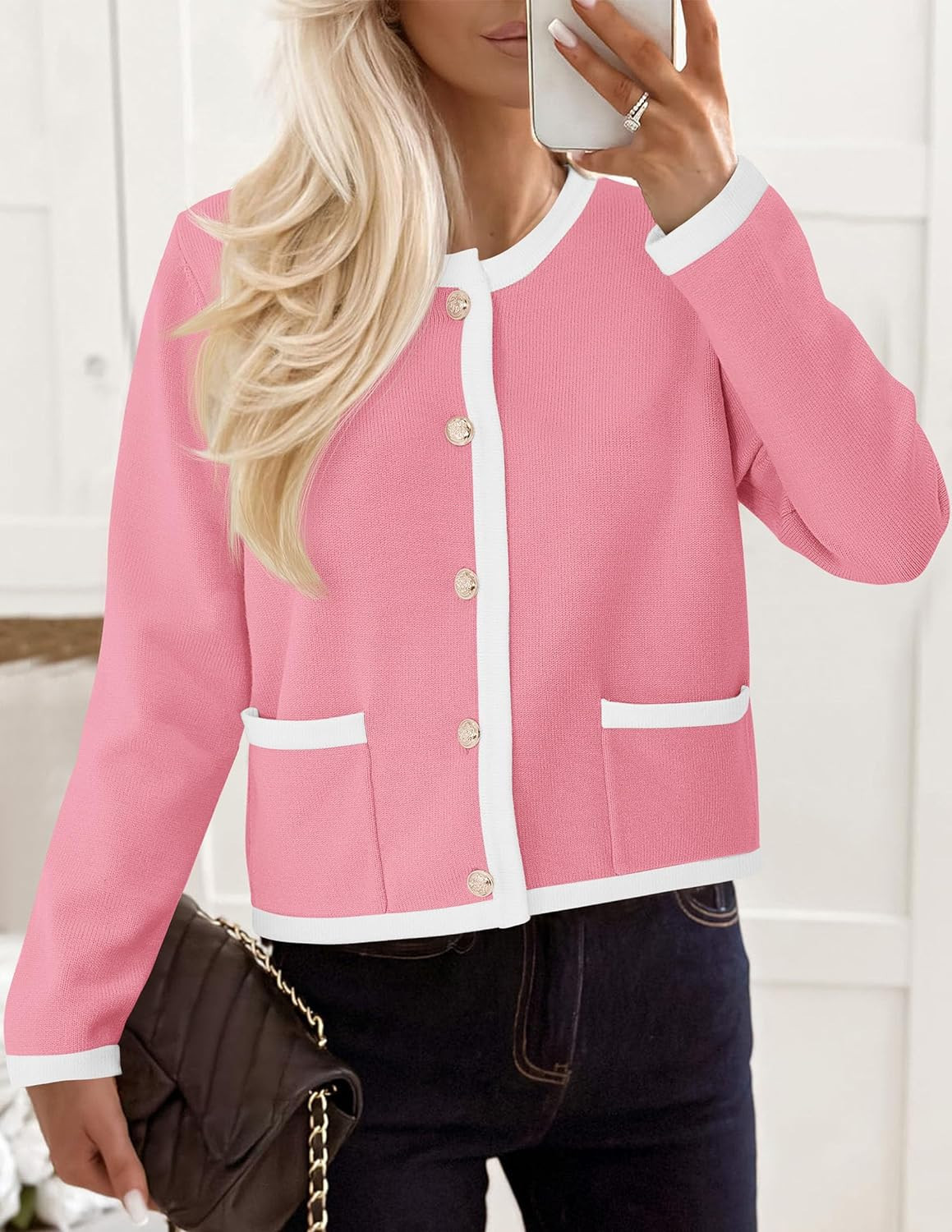 PRETTYGARDEN Women's Knit Cardigan Sweaters 2024 Fall Fashion Long Sleeve Button Down Shirts Tops... | Amazon (US)