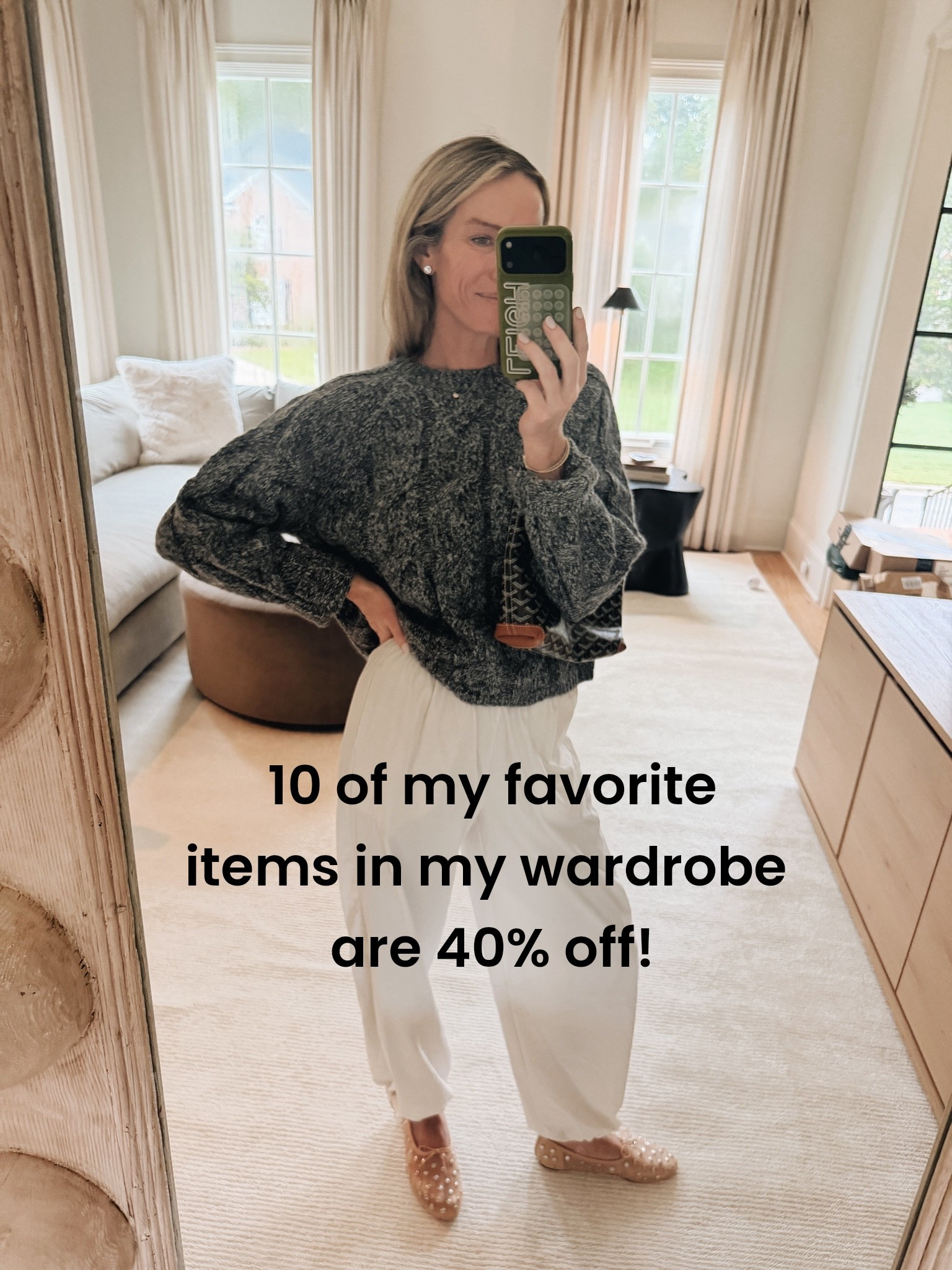 Most worn / most loved / and worth grabbing on sale today! 40% off for target circle members starts today … opens to everyone tomorrow!
Sizing/
Small pants and sweatshirts that match
Small jackets
2 jeans 
Medium sweaters 
Small gray tee 
Tts shoes