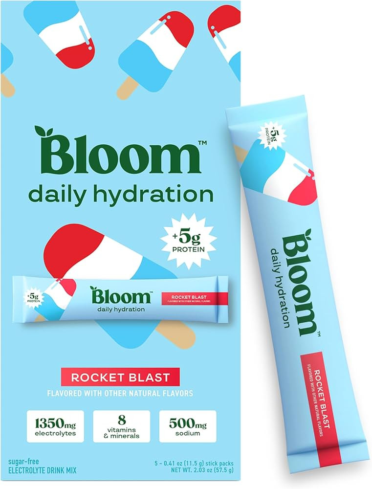 Bloom Daily Hydration Electrolyte Powder Packets with Collagen, 5g Protein, Electrolytes, Vitamin... | Amazon (US)