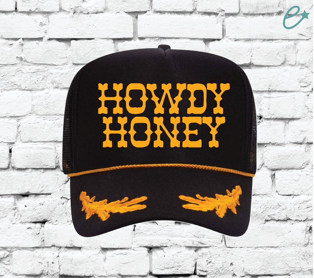 Howdy Honey Hat Trucker Hat Nautical Gold Captain Hat Yacht Sailor Oak Leaves Adjustable Snapback... | Etsy (US)