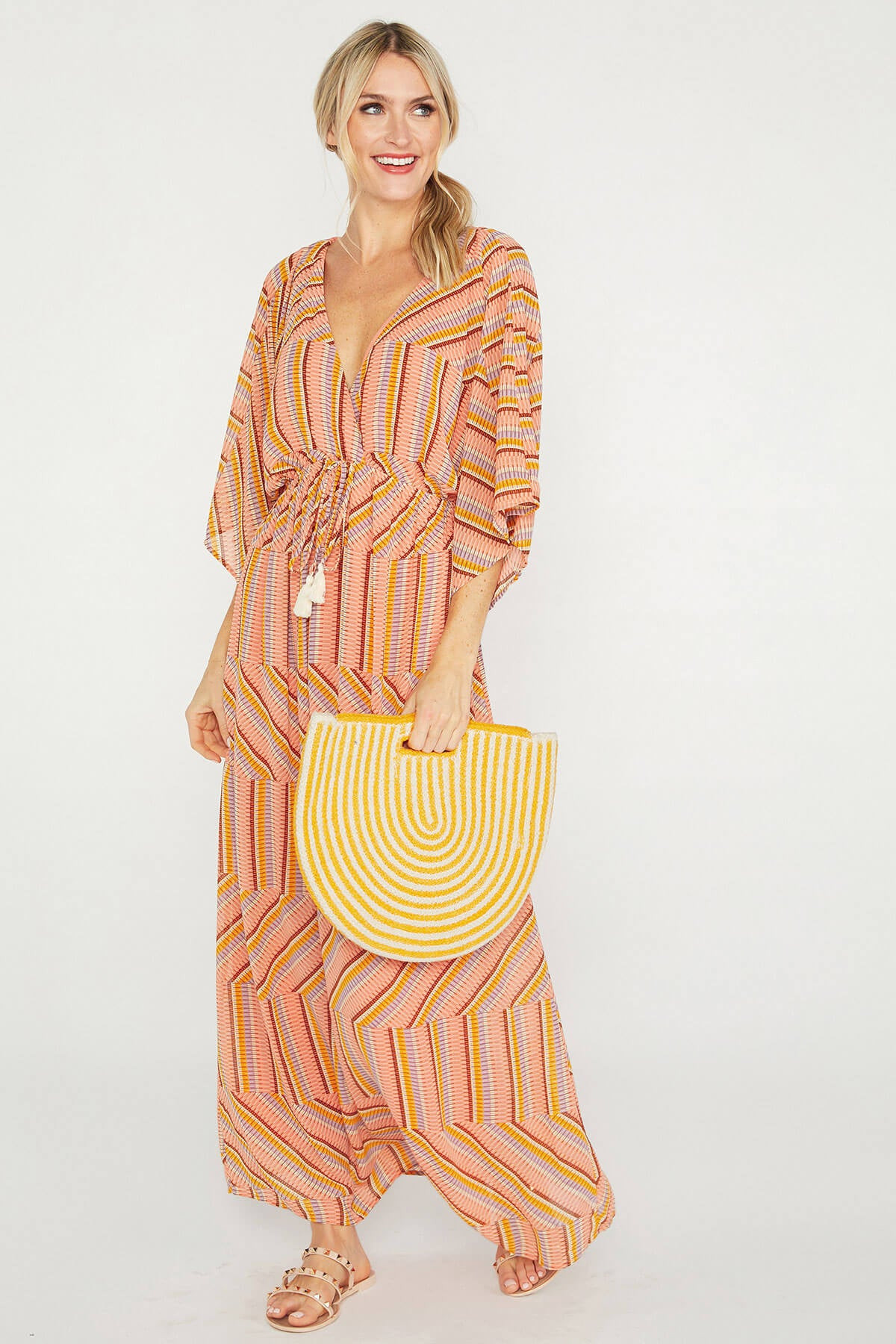 Lush Aztec Caftan Maxi Dress | Social Threads