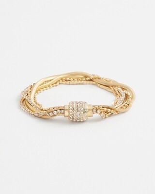Gold Tone Multi Strand Pavé Bracelet | Chico's