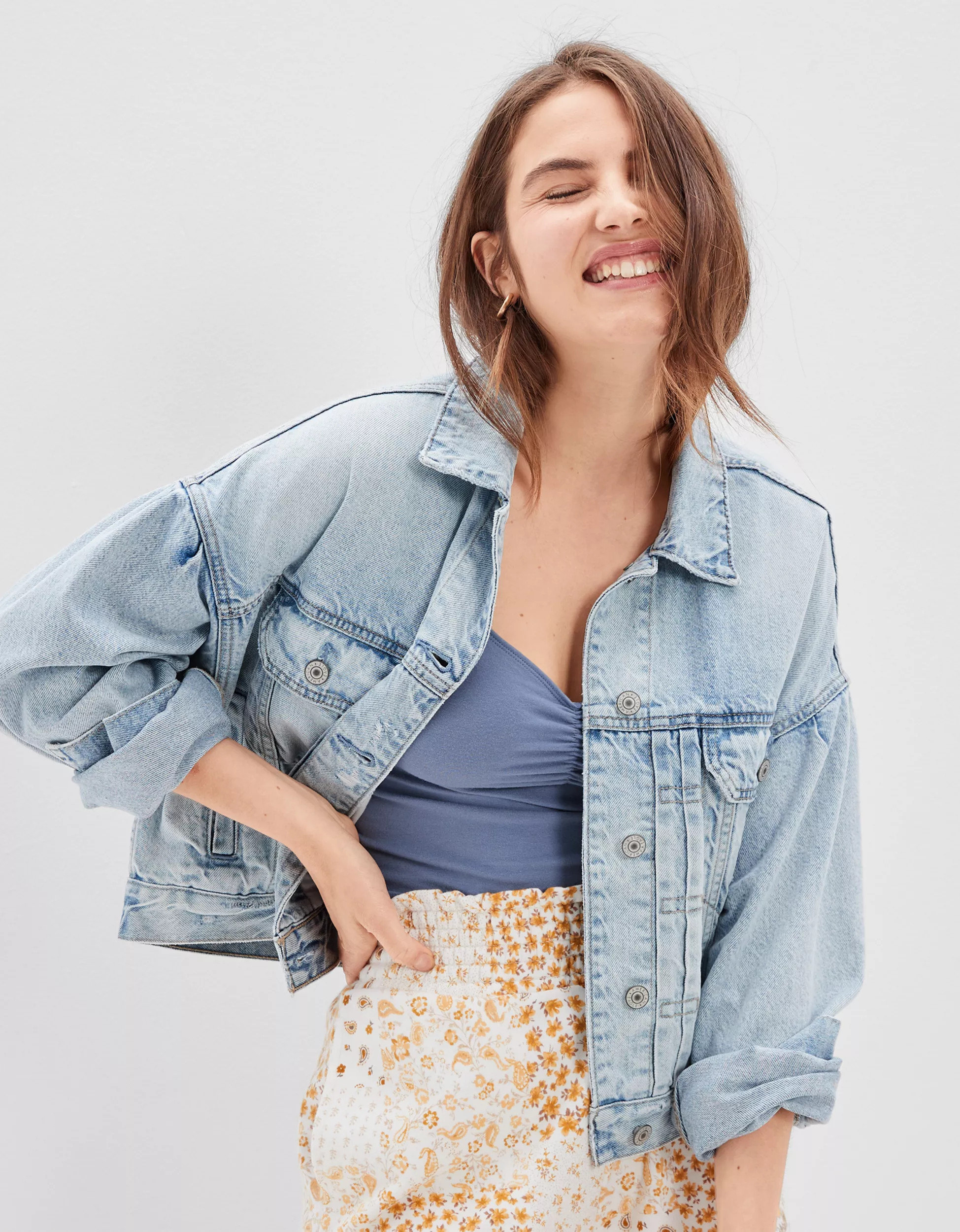 AE Cropped Denim Jacket | American Eagle Outfitters (US & CA)