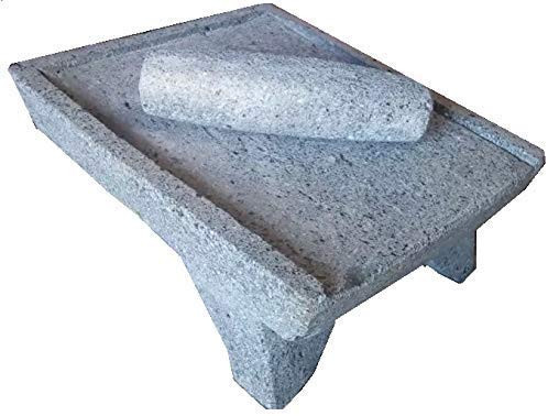 Made in Mexico Genuine Mexican Azteca Manual Volcanic Lava Rock Metate Y Mano Mortar and Ground S... | Amazon (US)