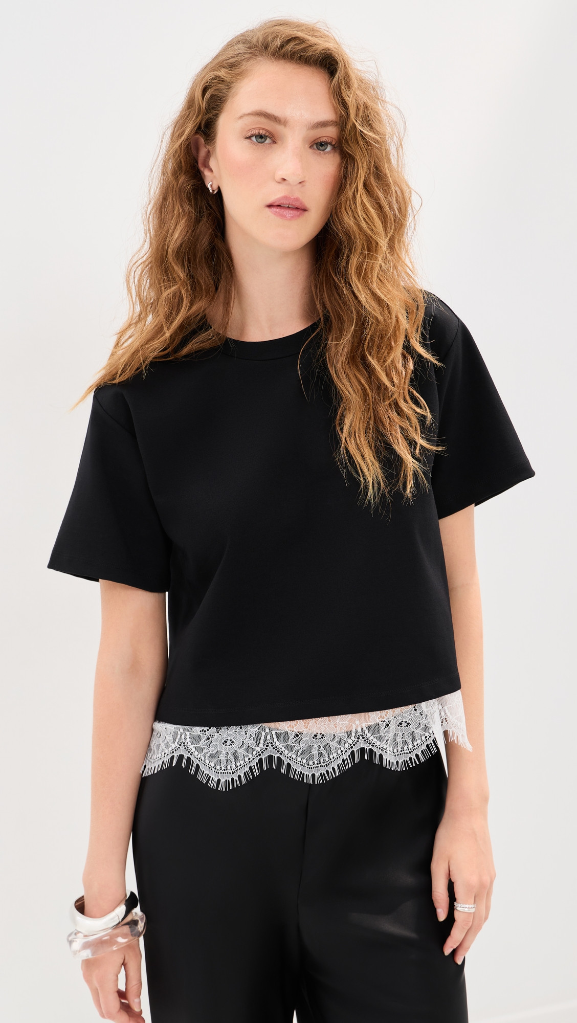 LE BOP Lace Hazel Tee White/White XXL | Shopbop