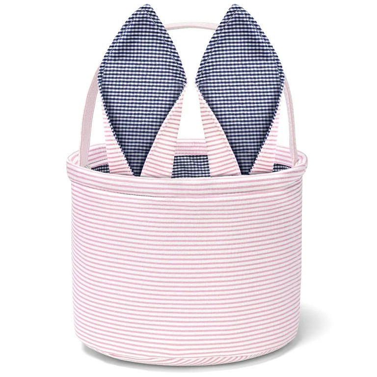 Ayieyill Easter Basket, Easter Bunny Baskets for Kids with Cute Rabbit Ears Stripe, Easter Gift B... | Walmart (US)