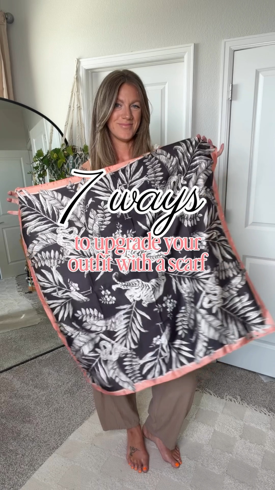 Scarf is the # 1 accessory of the year!

✨large reg tank (also comes in tall!) large pants. Suede bags color: pebble 

#LTKMidsize #LTKTall #LTKOver40