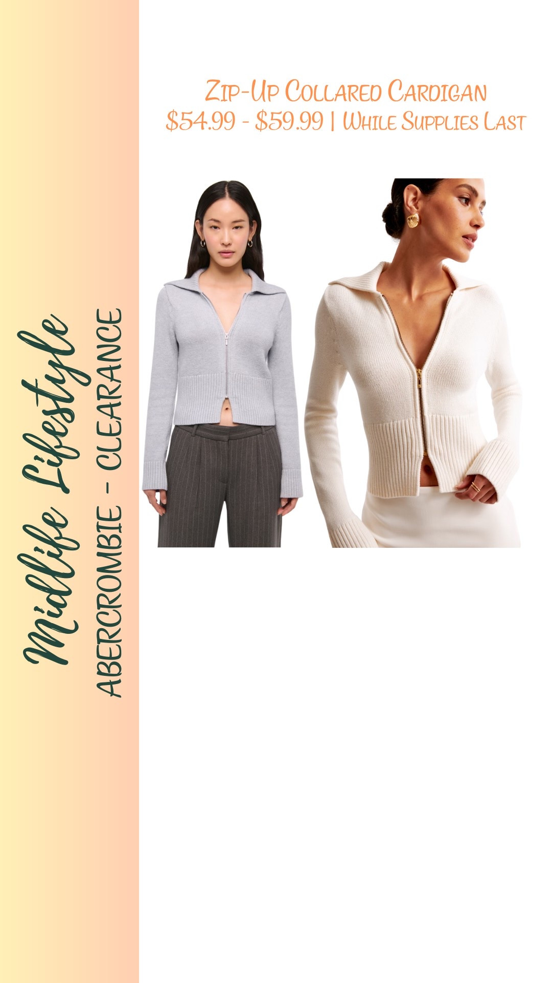 ✨ Abercrombie Zip-Up Collared Cardigan ✨

Chic, cozy, and on sale for $54.99 - $59.99! 😍 A must-have for layering this season.

🛍️ Shop now while supplies last!

#Abercrombie #ZipUpCardigan #CozyStyle #ClearanceFind #FashionDeals #LTKsale #LayeringEssentials #SaleAlert

#LTKSaleAlert #LTKFindsUnder100 #LTKWorkwear
