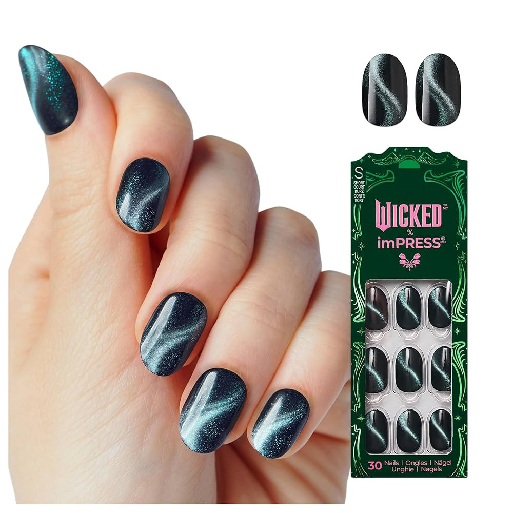 WICKED X imPRESS Design Press On Nails , The EASIEST NO GLUE Mani, Super Hold Adhesive, ‘Land o... | Amazon (US)