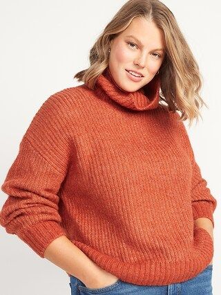 Cozy Heathered Rib-Knit Turtleneck Sweater for Women | Old Navy (US)