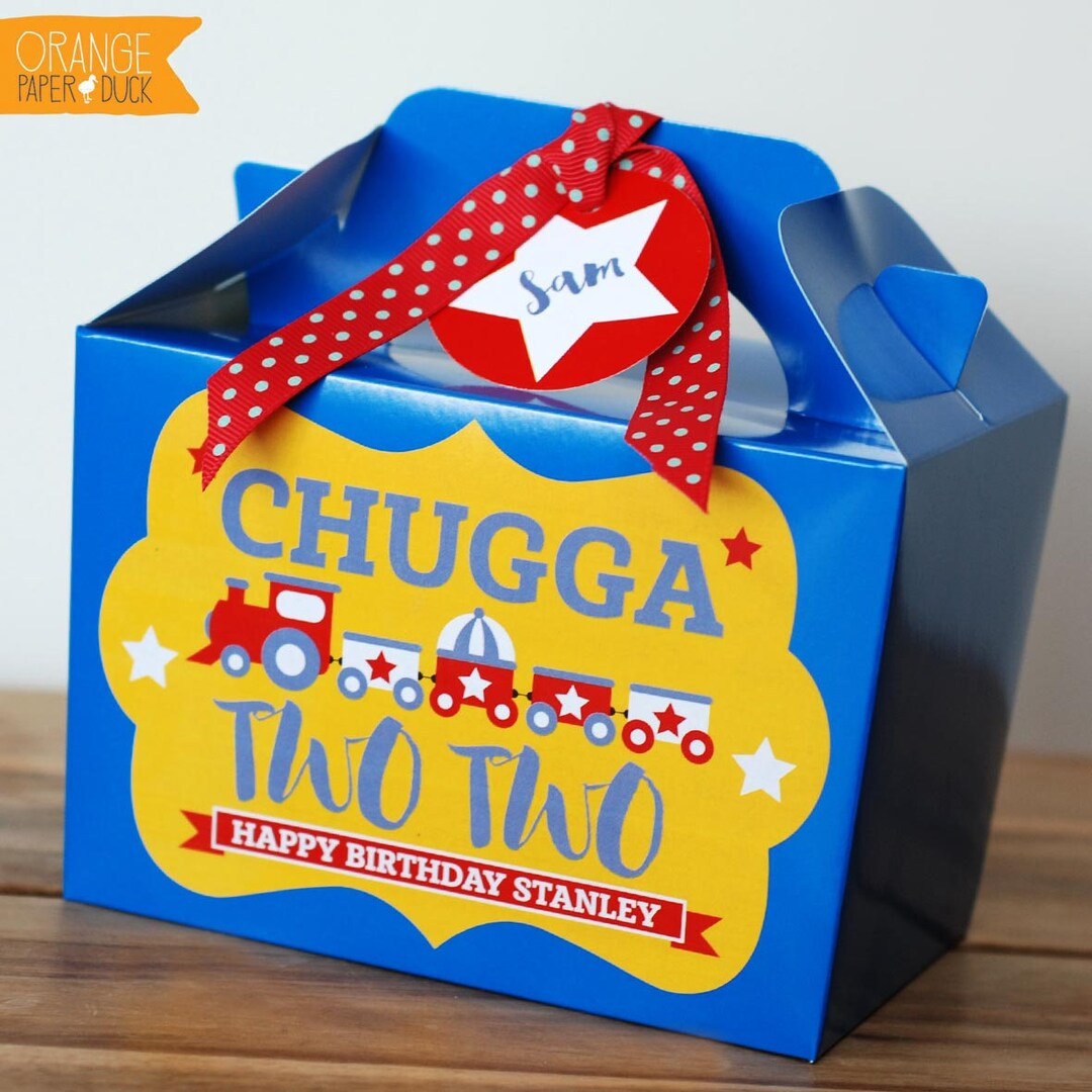 TRAIN CHUGGA Personalised Box Birthday Party Bag Lunch Box - Etsy UK | Etsy (UK)