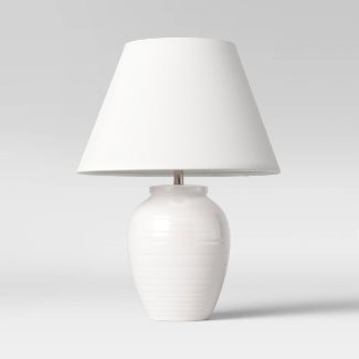 Turned Ceramic Table Lamp White - Threshold™ | Target