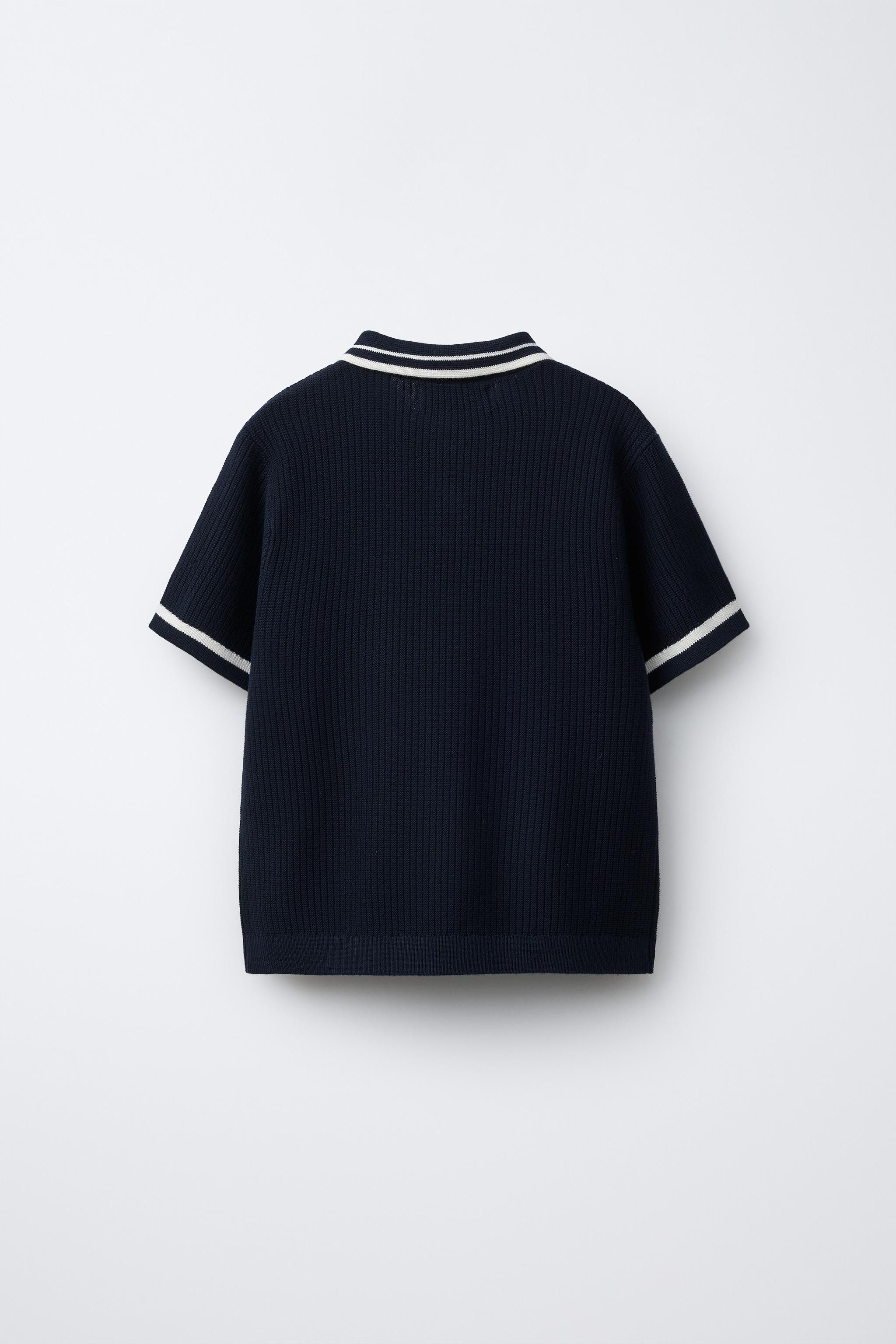 BASIC RIBBED KNIT POLO SHIRT | Zara UK