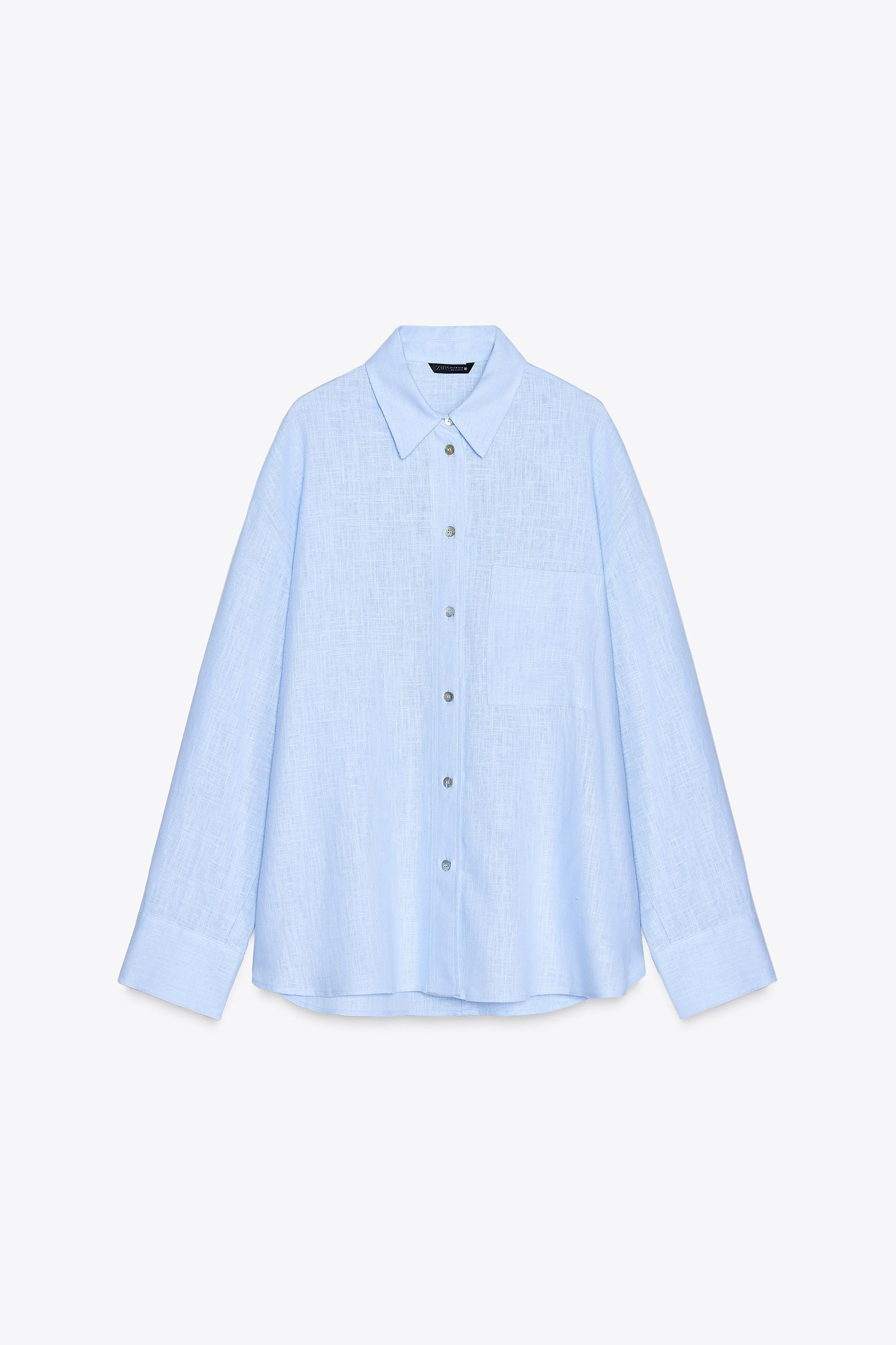 OVERSIZED LINEN BLEND SHIRT$ 45.90 White Sand Light blue MaroonLight blue | 8372/058/406Add to ca... | Zara US